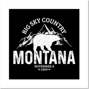 Montana Grizzly Bear Camping Hiking Souvenir Posters and Art